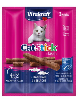 Vitakraft Cat Stick Classic Dorsz i Czarniak 18g [2424003]