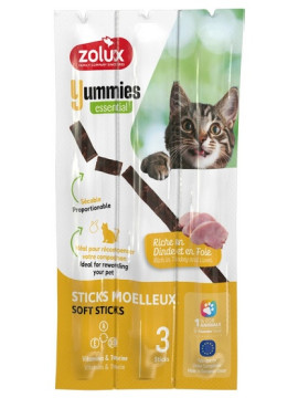 Zolux Yummies Miękki przysmak dla kota - Pałeczki Indyk & Wątróbka 3x5g