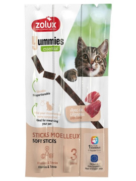 Zolux Yummies Miękki przysmak dla kota - Pałeczki Jagnięcina & Ryż 3x5g