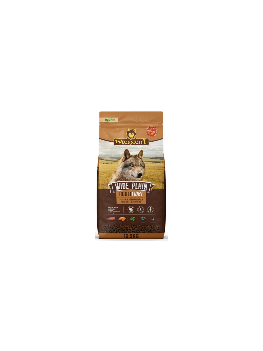 Wolfsblut Dog Wide Plain Adult Light - konina i bataty 12,5kg