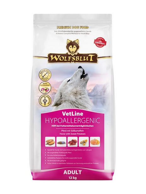 Wolfsblut Dog VetLine Hypoallergenic - konina i bataty 12kg