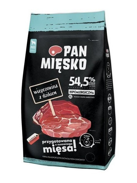 Pan Mięsko Karma sucha dla psa - wieprzowina i dzik chrupki XL 20kg