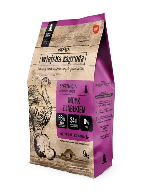 Wiejska Zagroda Indyk z jabłkiem Puppy 9kg