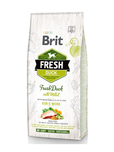 Brit Fresh Dog Adult Active Duck & Millet 12kg