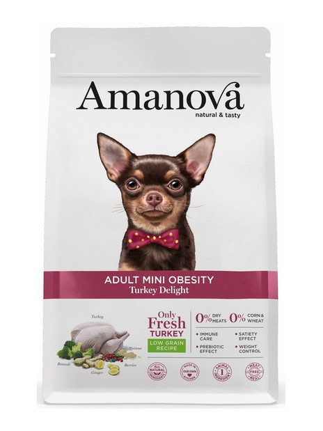 Amanova Dog Adult Mini Obesity Turkey Delight - indyk 7kg