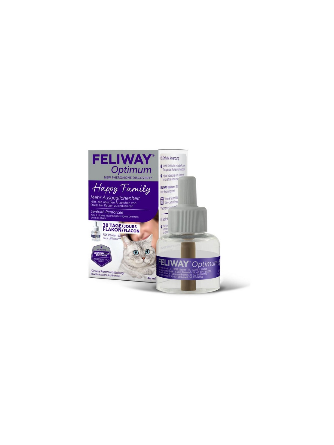 Feliway Optimum - kocie feromony Wkład uzupełniający 48ml (30 dni)