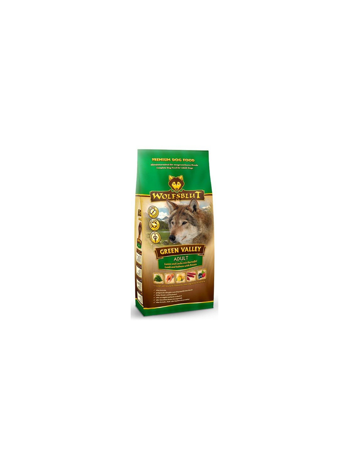 Wolfsblut Dog Green Valley - jagnię, łosoś i ziemniaki 2kg