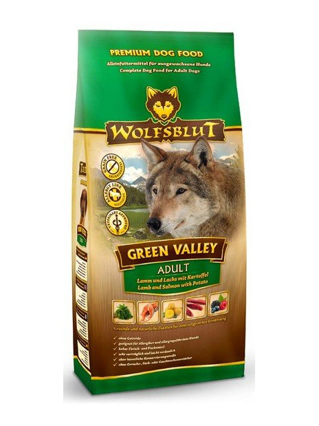 Wolfsblut Dog Green Valley - jagnię, łosoś i ziemniaki 2kg