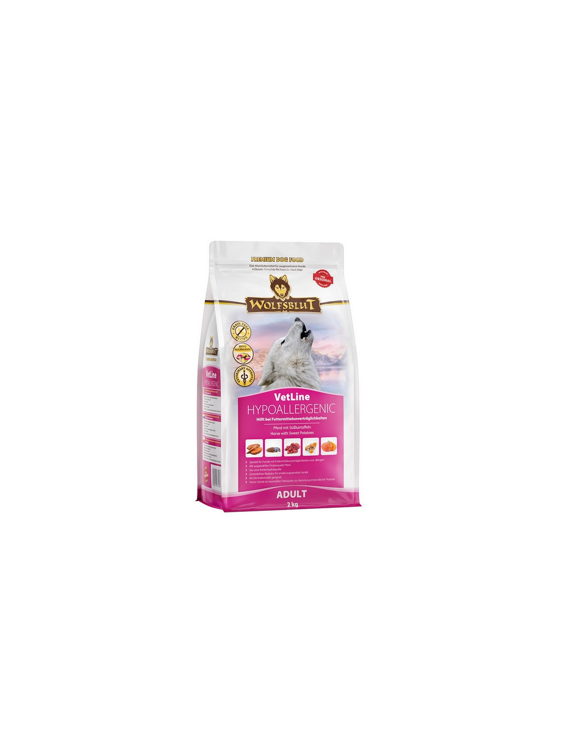 Wolfsblut Dog VetLine Hypoallergenic - konina i bataty 2kg
