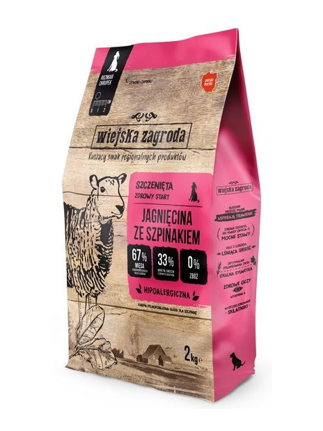 Wiejska Zagroda Jagnięcina ze szpinakiem Puppy 2kg