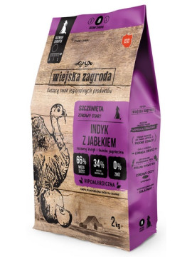 Wiejska Zagroda Indyk z jabłkiem Puppy 2kg