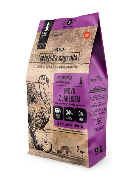 Wiejska Zagroda Indyk z jabłkiem Puppy 2kg