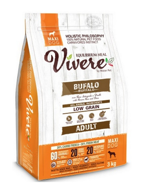 Vivere Maxi Adult Buffalo 3kg Karma Monobiałkowa z Bawołem dla dużych ras