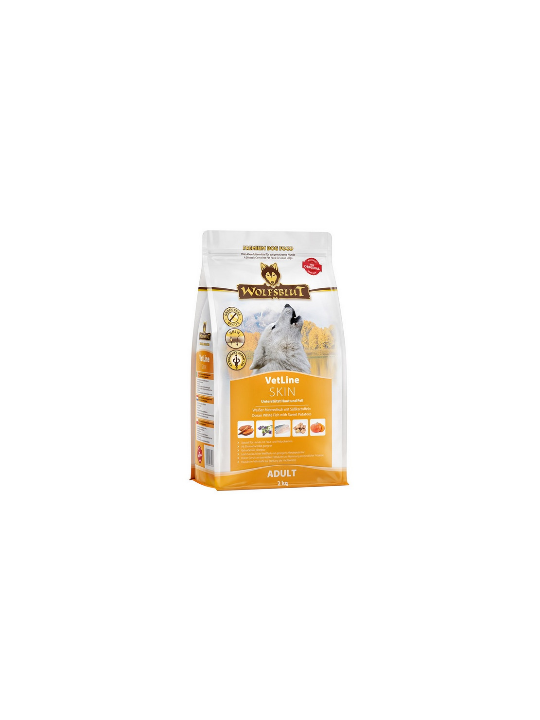 Wolfsblut Dog VetLine Skin - biała ryba oceaniczna i bataty 2kg