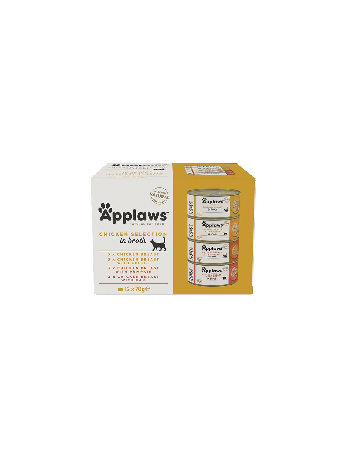 Applaws puszki dla kota Multipack Chicken 12x70g