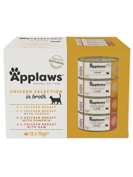 Applaws puszki dla kota Multipack Chicken 12x70g