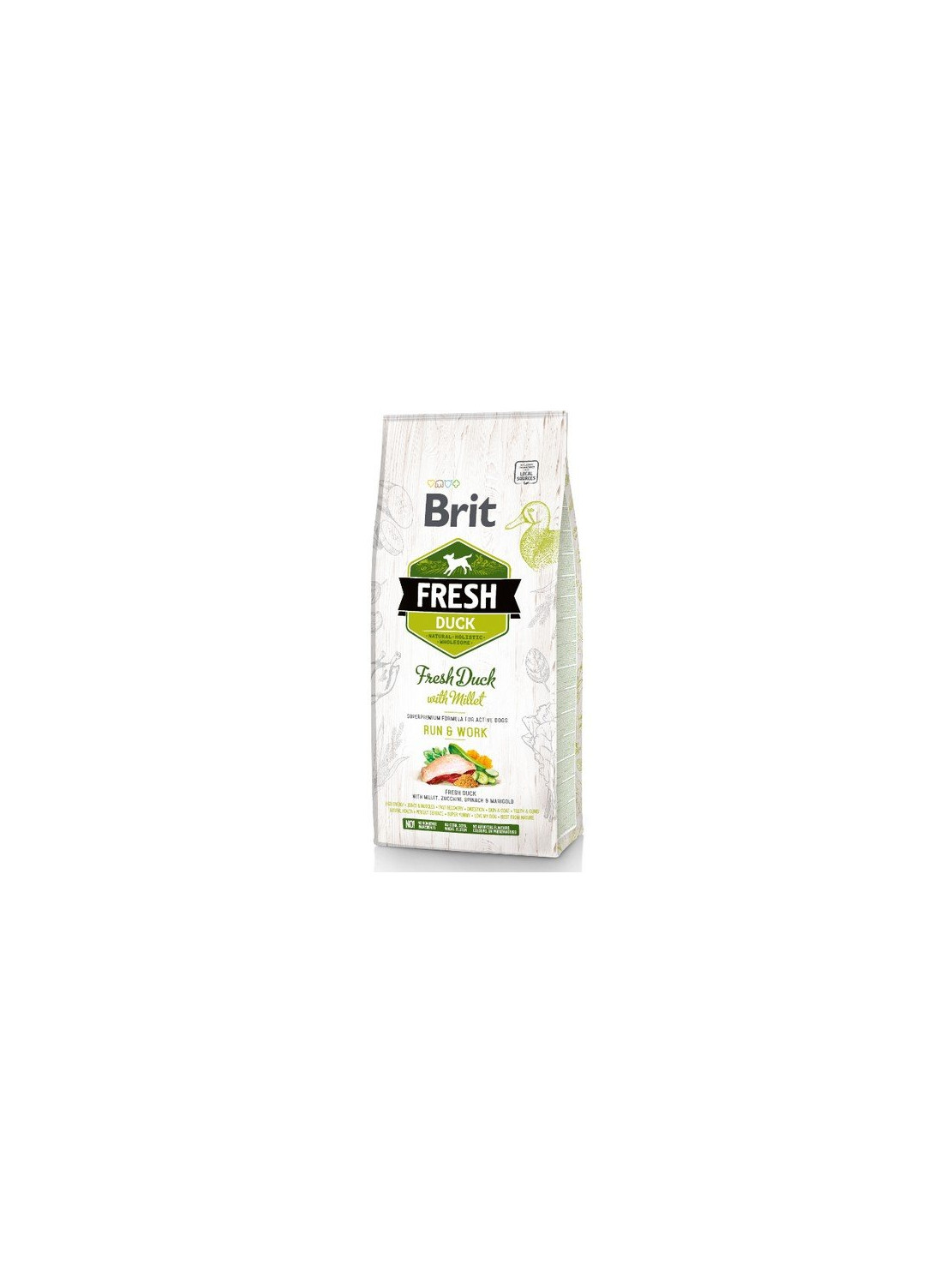 Brit Fresh Dog Adult Active Duck & Millet 2,5kg