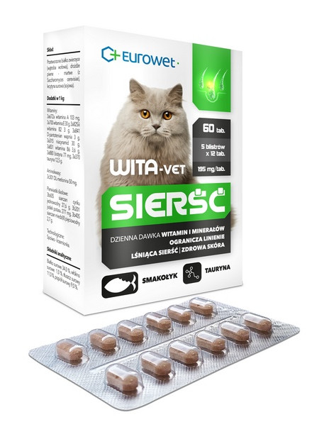 Wita-Vet Kot Sierść 60tabl.
