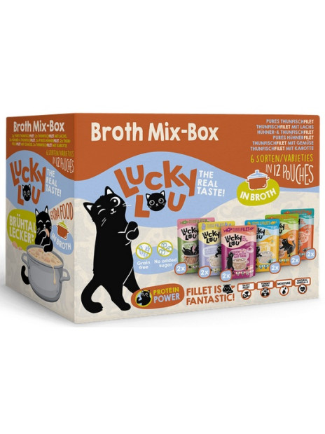 Lucky Lou Extrafood Broth-Mix-Box Multipack w bulionie saszetki 12x70g