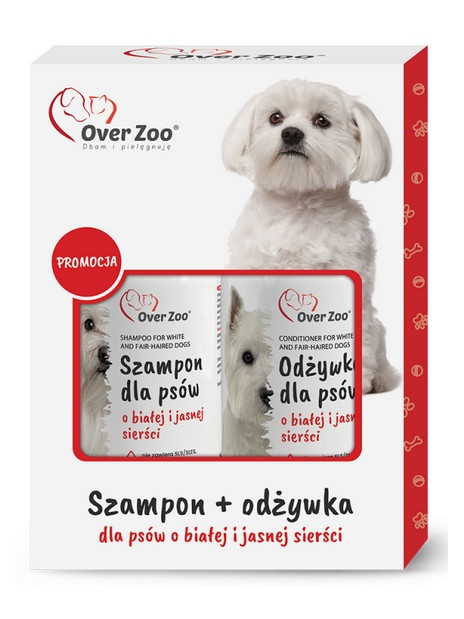 Over Zoo Dwupak Szampon + Odżywka dla białej sierści