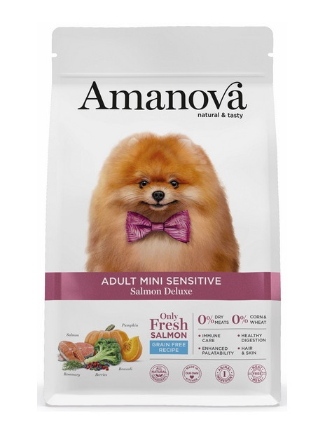 Amanova Dog Adult Mini Sensitive Salmon Deluxe - łosoś 800g