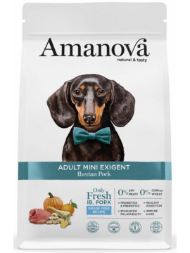 Amanova Dog Adult Mini Exigent Iberian Pork - wieprzowina 800g
