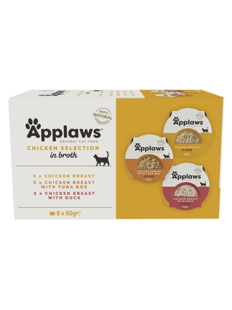 Applaws miseczki dla kota Chicken Selection Multi Pack 8x60g
