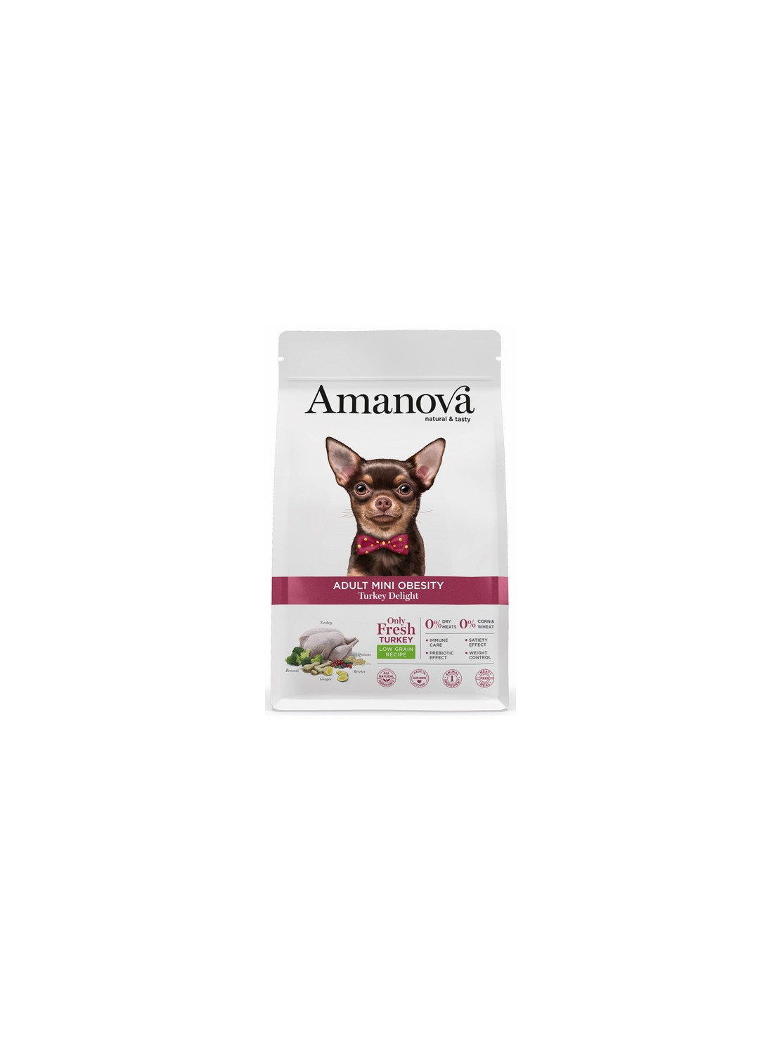 Amanova Dog Adult Mini Obesity Turkey Delight - indyk 800g
