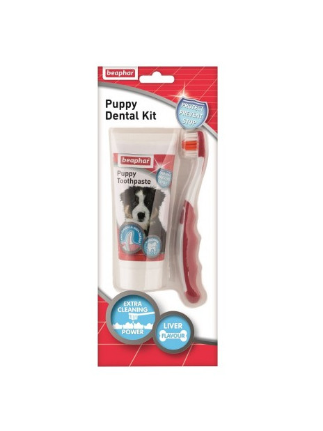 Beaphar Puppy Dental Kit - szczoteczka i pasta do zębów 50g