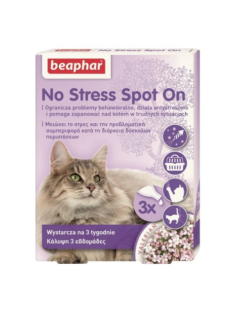 Beaphar No Stress Spot On dla kotów - 3 pipety