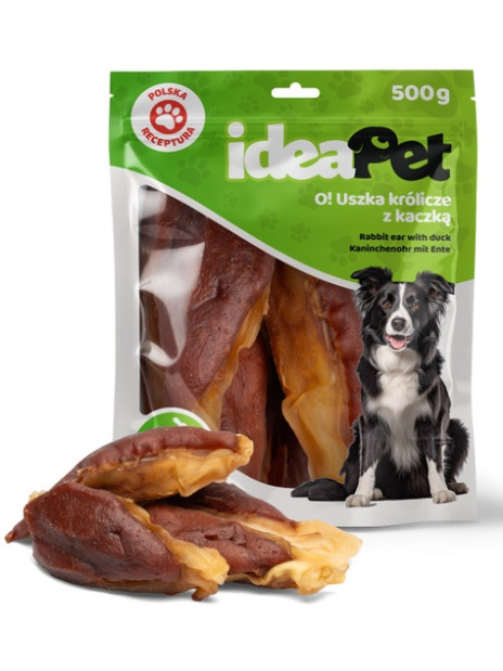 IdeaPet Uszka królicze z kaczką 500g
