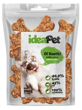 IdeaPet Kostki królik z ryżem 9cm 500g